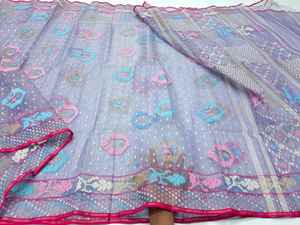 New Exclusive Design Deshi Dhakai <b>Jamdani</b> Sharee Export Quality for Women <b>JAMDANI</b> FABRIC Blue RED GREEN Golden From Bangladesh - Product Image 2