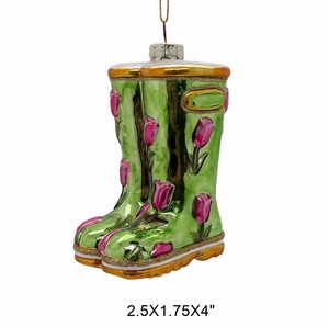 Adornos Navideños de Cristal Italiano Pintados a Mano, Figuras Clásicas a Todo Color de Naturaleza y Jardín, Decoraciones Novedosas para Árboles de Navidad - Product Image 1