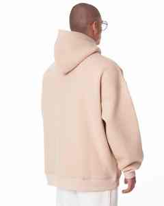 Sudadera con capucha para hombre, básica, de gran tamaño, color beige, 100% algodón, ropa urbana, Sudadera con capucha de calidad premium - Product Image 3