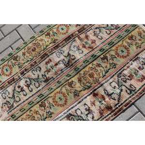 2.6x3.6 ft Turkish Small Rug, <b>Brown</b> Green Vintage Plants & trees <b>Wool</b> Rug - Product Image 5