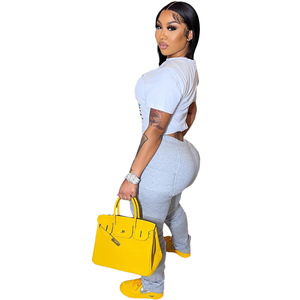 New Casual Ladies <b>Trouser</b> Stacked Joggers Pants With Side Pockets <b>Women</b> Cargo Pants - Product Image 4