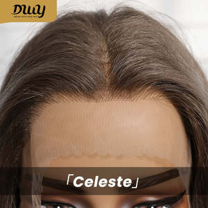 Celeste-DWY 136 for Ombre Light <b>Blue</b> Brown Wavy Synthetic Lace Front <b>Wig</b> with Transparent Lace Free Part - Product Image 6