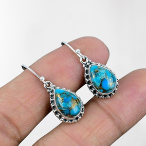 Pendientes de Plata de Ley 925 con Baño de Oro Rosa, con Ópalo, Modernos, para Bodas y Fiestas, Regalo para Mujer - Product Image 1