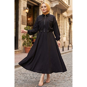 Lady's Sporty Black Crop Jacket and <b>Skirt</b> Set Hooded Sports Wear Two Piece with Elegant Design - Product Image 1