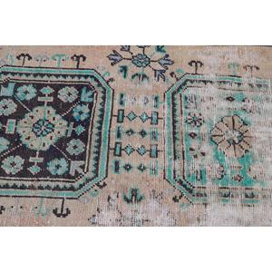 Vintage Turkish Rug 2.4x3.9 ft (74x120 cm), <b>Brown</b> <b>Wool</b> Rug - Product Image 5