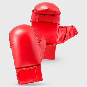 Gants de karaté Red Label avec pouce en cuir PU rouge, gants d'arts martiaux pour l'entraînement et le combat, protecteurs de mains durables - Product Image 2