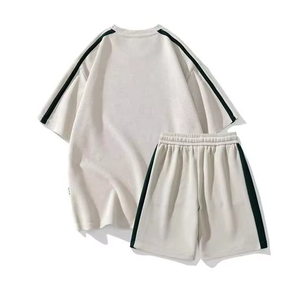 Ensemble de T-shirts courts pour hommes, sur mesure, décontractés, d'été, respirants, en tissu tricoté, à motif uni, 100% coton, grandes tailles, vente en gros - Product Image 2