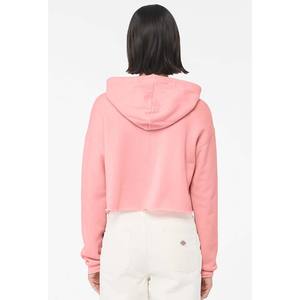 Sweat-shirt à capuche Bella Canvas pour femme, uni, coupe courte, rose chiné - Product Image 5