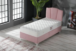 Meubles de chambre à coucher modernes et confortables Lit rembourré en peluche douce rose - Product Image 1
