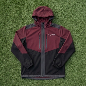 Chaqueta Cortavientos con Capucha para Hombre, Color Borgoña y Negro, con Cierre Completo, Bloques de Color, para Deportes al Aire Libre, con Bolsillos con Cierre - Product Image 6