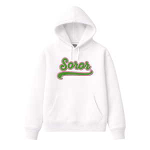 เสื้อฮู้ดสีขาว 08 สำหรับชมรมนักศึกษาหญิง ชมรมพี่น้องนักศึกษากรีก สีชมพูและสีเขียว เสื้อฮู้ดลำลองมีสไตล์สำหรับนักศึกษาหญิง - Product Image 3