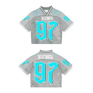 Jersey recortado de malla de lujo de alta calidad de gran tamaño, ropa de calle Vintage, deportes, fútbol americano, corto, transpirable, sublimado para - Product Image 6