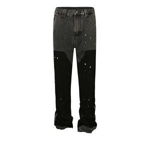 Ropa DE TRABAJO DE MODA vaquera para hombre, parche elástico de explosión, pantalones acampanados apilados de mezclilla para más de 90% algodón individualista - Product Image 1