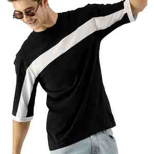 เสื้อยืดโอเวอร์ไซส์ผู้ชายทรงหลวมมีสไตล์เสื้อยืดผ้าฝ้าย100% เรียบๆออกแบบได้ตามต้องการ - Product Image 3