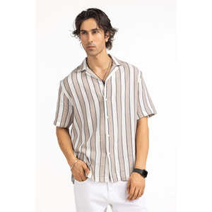 Chemises décontractées pour hommes 100% coton taille XL anti-plis à rayures coupe classique pour le bureau ou la saison estivale - Product Image 6