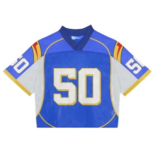 Camiseta Deportiva Personalizada al por Mayor para Fanáticos del Fútbol Americano, Transpirable, de Malla, Corte Holgado, Estilo Urbano - Product Image 4