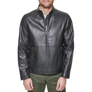 Chaqueta de cuero de hombre de ropa de calle de alta calidad para la venta chaquetas de hombre de cuero de servicio OEM de manga larga personalizadas - Product Image 1