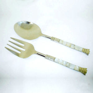 Finger Food Serving Set Silver Mirror Polished Server Sets Gold Handle Utensil Set Salad bar <b>Kitchen</b> <b>Accessories</b> - Product Image 4