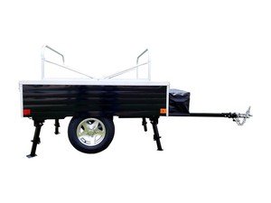 Remorque de camping pour moto, conteneur détachable avec alimentation intégrée et espace de préparation, garantie incluse, pour le camping, la remorquage et les voyages - Product Image 2