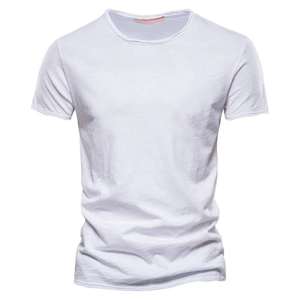 2025 tout nouveau t-shirt pour hommes t-shirt à manches courtes en coton de couleur pure - Product Image 4