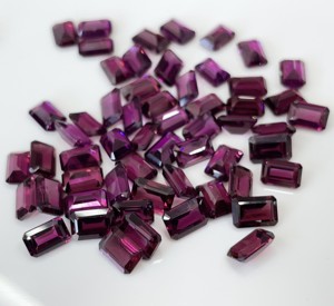 Grenat Rhodolite rose naturel coupe octogone 6x8mm à facettes-grenat Rhodolite rose en vrac pierre précieuse de qualité supérieure - Product Image 5