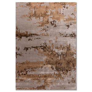 Genesis Hand Tufted <b>Wool</b> & Viscose Rugs Beige & <b>Brown</b> Abstract Pattern for Home Use-Tnq-4389 - Product Image 1