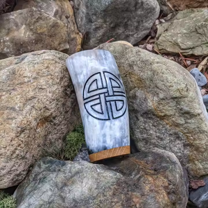 <b>Viking</b> Drinking Horn <b>Cup</b> & Leak Free Food Save Drinking Horn <b>Cup</b> Used Party by crescent crafts - Product Image 3