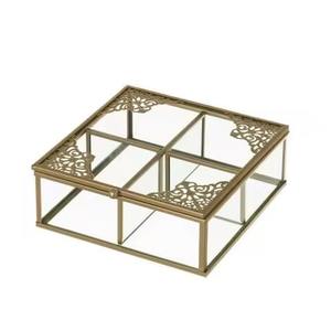 Boîte en verre décorative moderne de haute qualité avec cadre en métal or rose pour invitations de mariage, boîtes à bijoux pour la maison - Product Image 3