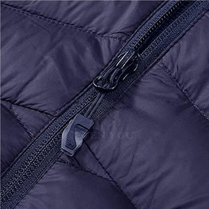 High Quality <b>Winter</b> Men's Puffer Jacket with Stand Collar and Front Logo Breathable 100% Polyester Best Selling - Product Image 6