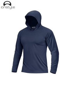 Sweat à capuche de pêche en polyester à manches longues pour hommes 220 grammes chemise vierge à motif solide de protection solaire pour l'extérieur - Product Image 3