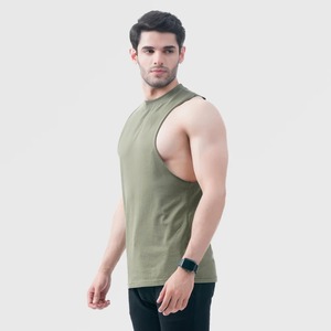 Camiseta sin mangas de entrenamiento de gimnasio de 100% algodón para hombre de marca al por mayor, chaleco transpirable informal de verano de secado rápido, camiseta tejida de punto - Product Image 3