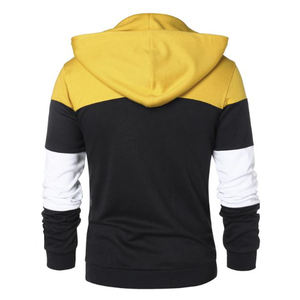 Sweat à capuche pour hommes Pull Sweat Color Block Fleece Long Sleeve drop shoulder Patchwork Casual oversize Hoodie avec poches - Product Image 4