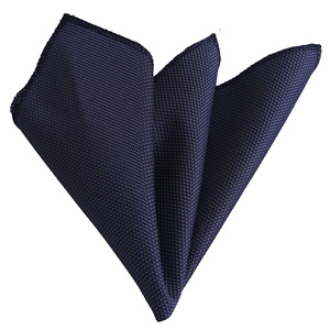 <b>Navy</b> Blue Bird's Eye Jacquard Woven Neckerchief Elegant Suit Jacket <b>Accessory</b> - Product Image 1