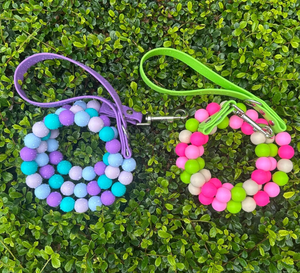 <span class=keywords><strong>Laisse</strong></span> pour chien en silicone perlé, robuste et durable, 10mm, 12mm, 15mm, couleurs assorties, étanche avec poignée en sangle PVC - Product Image 3