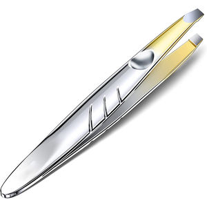 แหนบคิ้วแฟนซีแหนบปลายเอียงสแตนเลสแหนบคิ้วสีทองและสีเงินครึ่งหนึ่ง - Product Image 1
