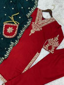 Último Diseño de manga completa con trabajo de bordado, nuevo patrón, tela de seda pura, ropa de fiesta especial afgana, Salwar Kameez para mujer - Product Image 5