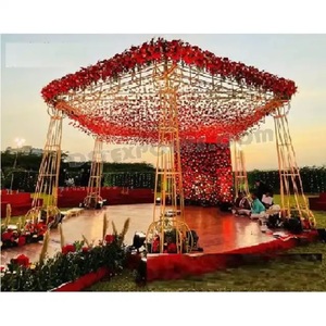 Hexagon Metal Mandap Setup para bodas Pilares de Ceremonia de boda portátiles únicos - Product Image 1