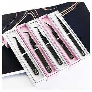 Pince à épiler professionnelle pour extensions de cils à pointe en fibre, 14 cm, outil d'isolation et de volume pour rehaussement et pose de cils - Product Image 1