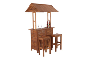 Juego de Bar Tiki Acacia Diseñado para Jardines y Patios, Ofrece Madera de Acacia Duradera y Estructura Estable - Product Image 4