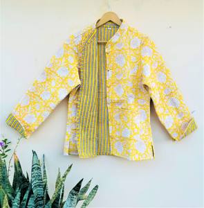 Handmade Vintage Reversible Jacket for Women Boho Floral Pattern Quilted Cotton <b>Coats</b> with <b>Button</b> Closer Jackets for Girls - Product Image 6