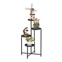 Support à fleurs multifonctionnel pour jardin, patio, balcon, étagère à pots de fleurs, organisateur de rangement, support à 4 niveaux en métal pour la maison