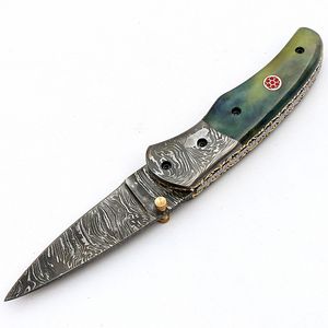 มีดพับดาบัสกัสแบบสั่งทำพิเศษ งานแฮนด์เมด ระดับอุตสาหกรรม ด้ามจับทำจากกระดูกอูฐ แกะสลักด้วยมือ พร้อมปลอกหนัง - Product Image 5