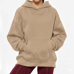 Sweat à capuche oversize pour femme, style streetwear, décontracté, pour l'hiver, coupe ample, look moderne et propre, pour la mode quotidienne, en fibre de bambou, devant - Product Image 4