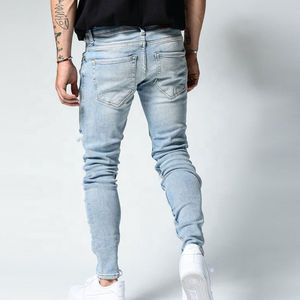 Diseñadores personalizados Hombres Ripped Skinny Stretch Denim Pantalones Slim Fit Pantalones transpirables Pantalones de moda - Product Image 4
