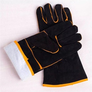 Guantes cortos de cuero para soldadura eléctrica, guantes de mano de cuero antimordeduras, guantes aislantes de alta temperatura, guantes de soldador para soldar - Product Image 5
