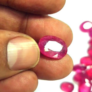 42 Pcs de Bangkok Verre Rempli Ruby 10mm à 15mm Ovale Facette 269 Cts Lot Iroc Ventes Chauffé Traité Lâche Gemstone US $415 pour Tous - Product Image 4