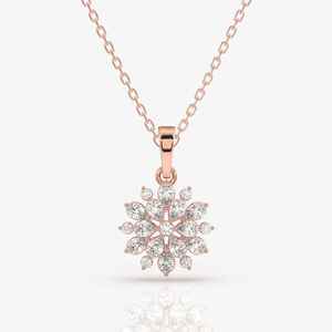 Haute qualité flocon de neige Design pendentif collier coupe ronde Moissanite diamant pendentif bijoux de mode en argent Sterling 925 - Product Image 3