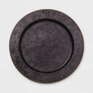 Assiettes de présentation de couleur noire finition de forme ronde aspect attrayant pour mariages et fêtes décoration de table - Product Image 1