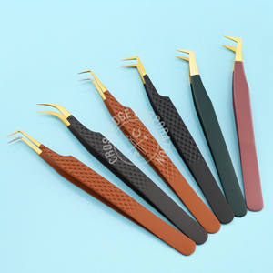 Herramientas de pestañas con logotipo personalizado, pinzas de pestañas de acero inoxidable, pinzas de aislamiento de Punta puntiaguda curvada de Luna, aplicador de pestañas duradero - Product Image 4