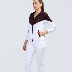 Women Zipper Tracksuit Set Two-Piece Sportswear with Zipper Jacket and Stretchable Pants Perfect for <b>Running</b> and Casual Wear - Product Image 1